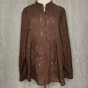 Coldwater Creek pintuck empire blouse